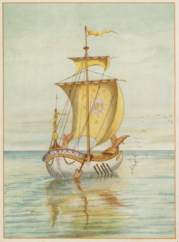 Perseus og Andromeda flyder (farve litho) af Thomas Ralph Spence
