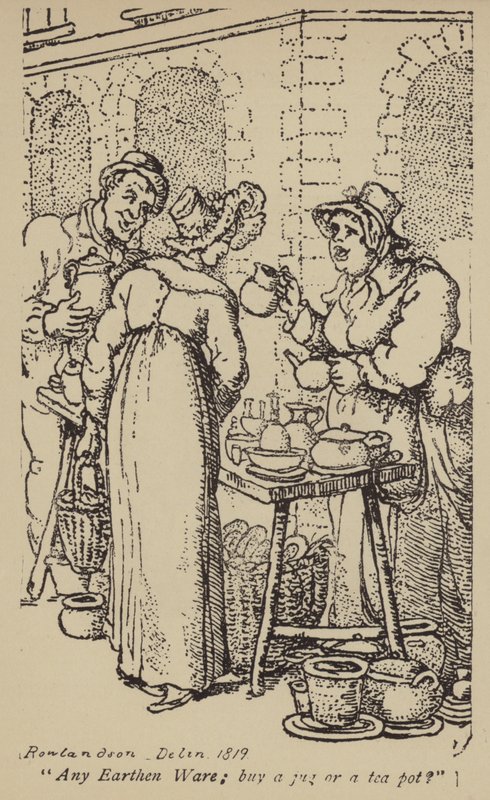 Enhver jordgods; købe en kande eller en tekande? af Thomas Rowlandson