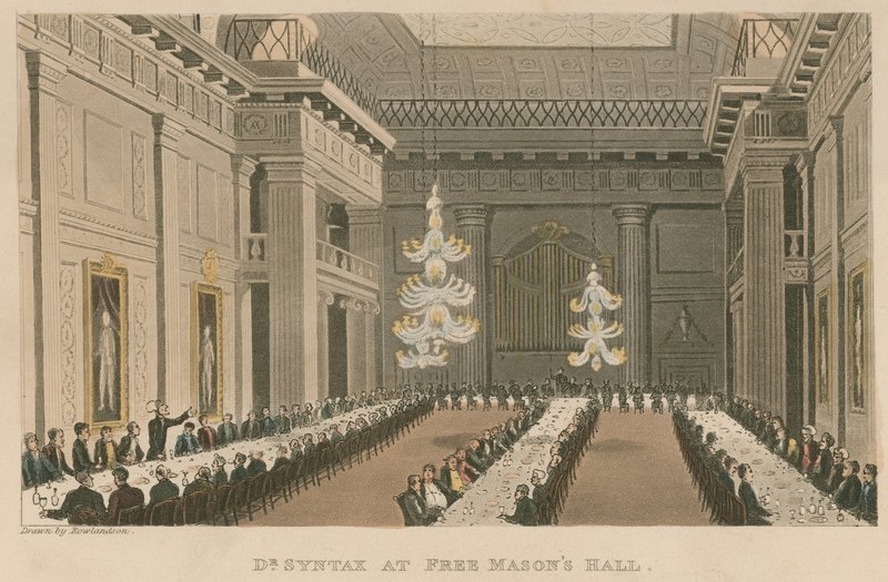 Dr. Syntax i frimurerhallen af Thomas Rowlandson