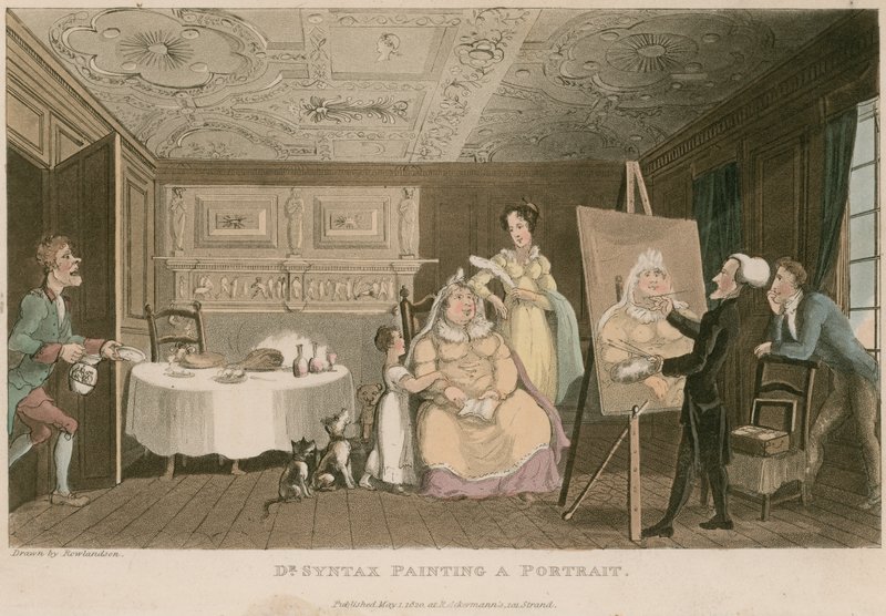 Dr. Syntax maler et portræt af Thomas Rowlandson