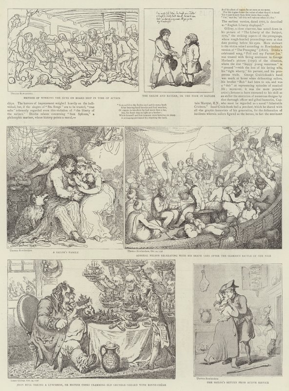Humoristisk kunst på Royal Naval Exhibition af Thomas Rowlandson