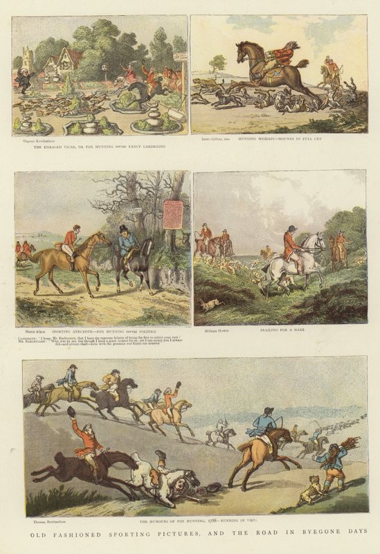 Gammeldags sportslige billeder af Thomas Rowlandson