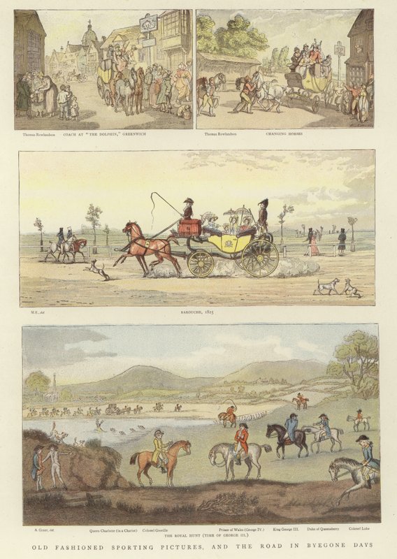 Gammeldags sportslige billeder af Thomas Rowlandson
