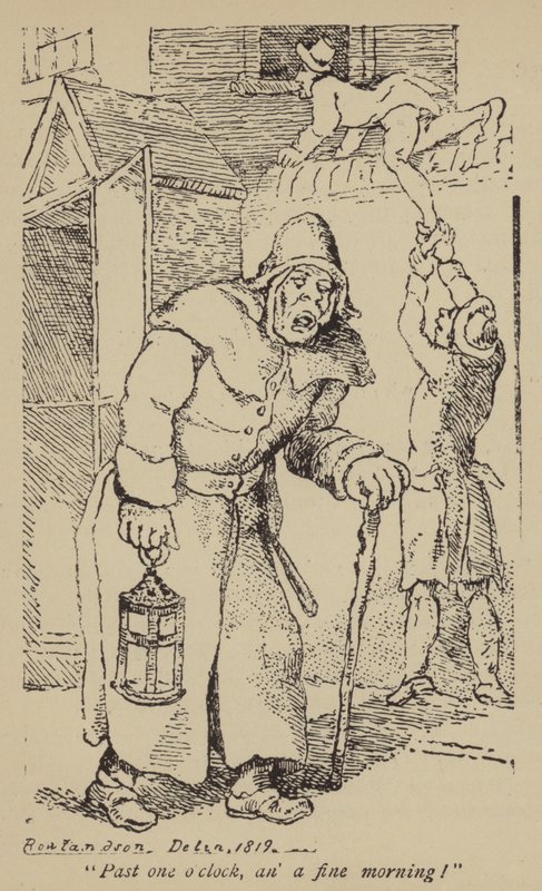 Over klokken et, jeg er en god morgen! af Thomas Rowlandson