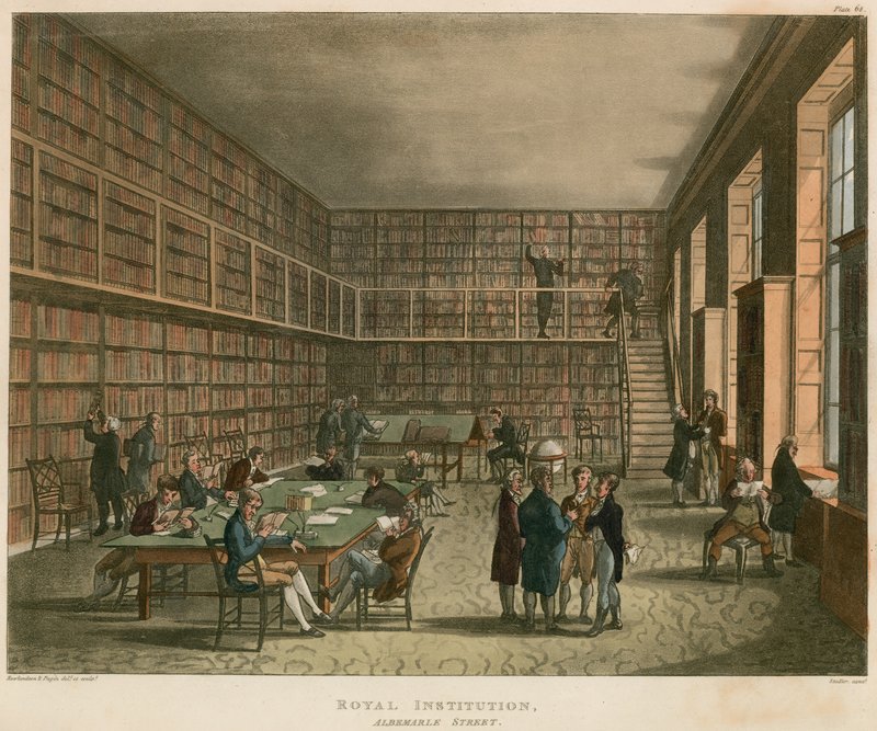 Royal Institution, Albemarle Street, London af Thomas Rowlandson