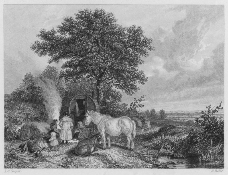 The Gipsies Haunt (gravering) af Thomas Sidney (after) Cooper