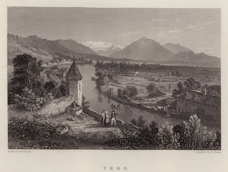 Thun (farve litho) af Thomas Sidney (after) Cooper