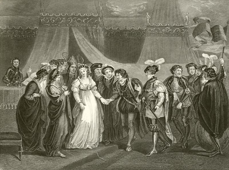Katarina af Frankrig præsenteret for Henrik V af England af Thomas Stothard