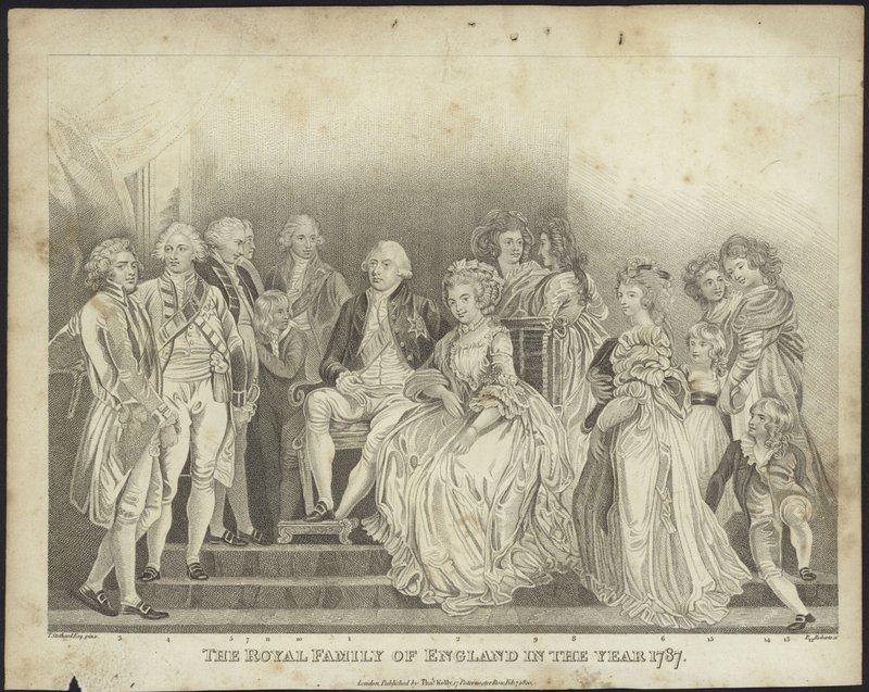 Kongefamilien i England i år 1787 af Thomas Stothard