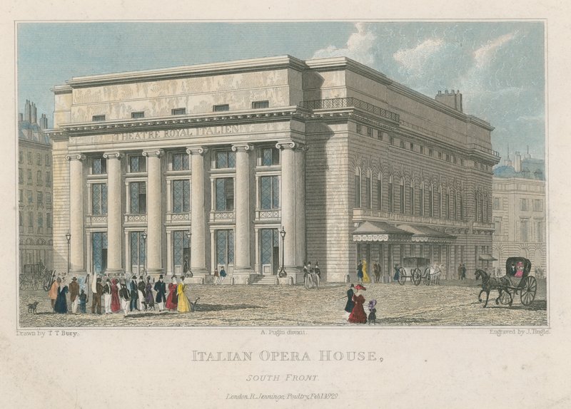 Det italienske operahus, South Front, London af Thomas Talbot Bury
