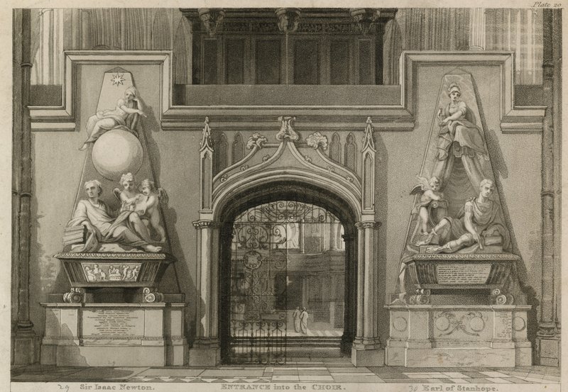 Indgang til koret, Westminster Abbey, London af Thomas Uwins