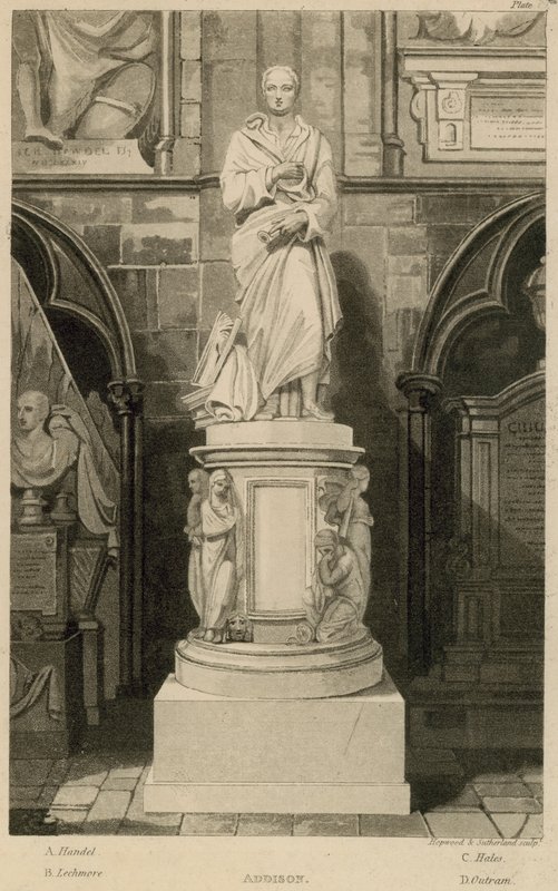 Mindesmærke for Addison, Westminster Abbey, London af Thomas Uwins