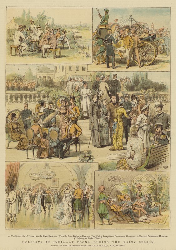 Ferier i Indien, ved Poona i regntiden (chromolitho) af Thomas Walter Wilson