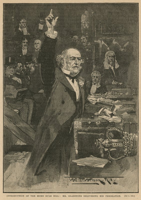 Indførelse af lovforslaget om hjemmestyre - hr. Gladstone afgiver sin udtalelse af Thomas Walter Wilson