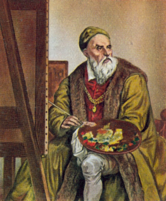 Tizian, italiensk kunstner (farvelitografi) af Titian (c.1488 1576) (after)