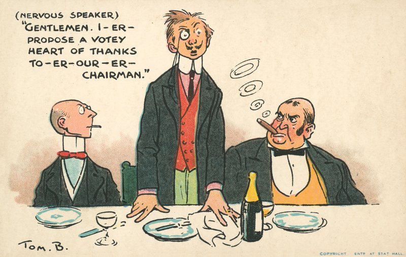 Offentlig tale (chromolitho) af Tom Browne