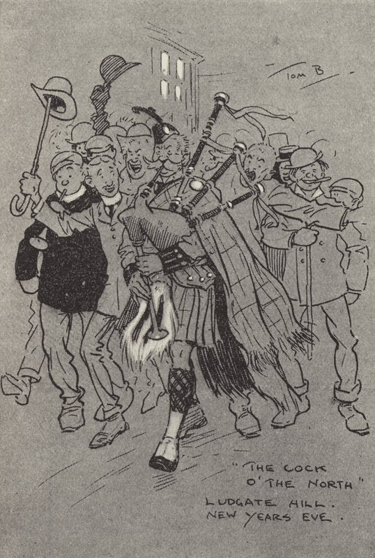 The Cock of the North, Ludgate Hill, nytårsaften af Tom Browne