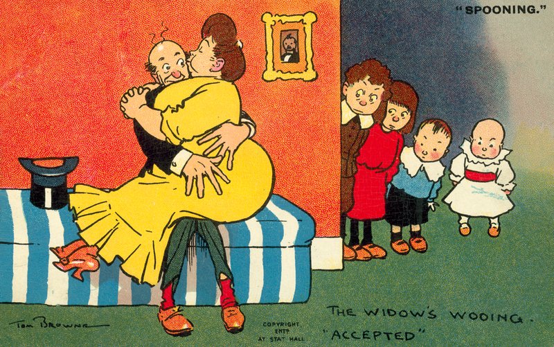 The Widows bejler accepteret (chromolitho) af Tom Browne