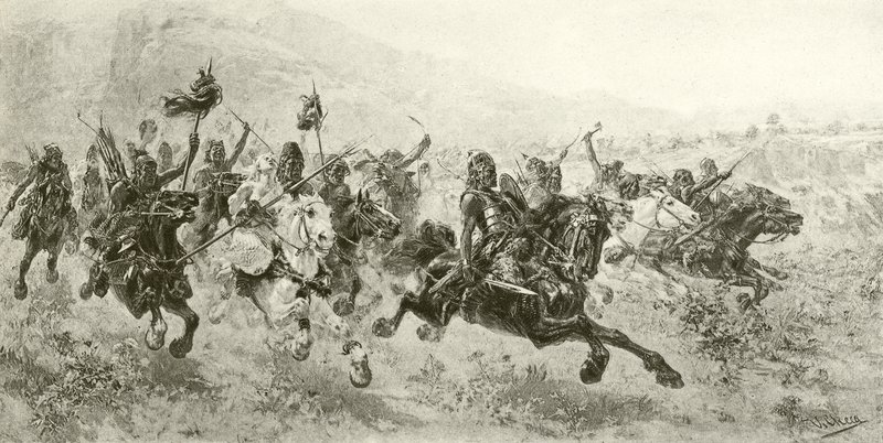 Attila, Guds svøbe (dybtryk) af Ulpiano Checa y Sanz