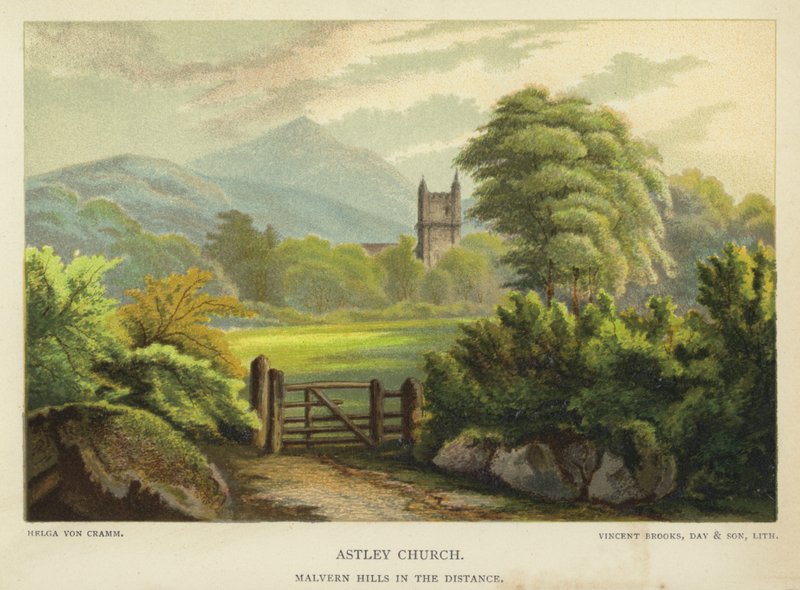 Astley Church, Malvern Hills i det fjerne af Unbekannt Unbekannt