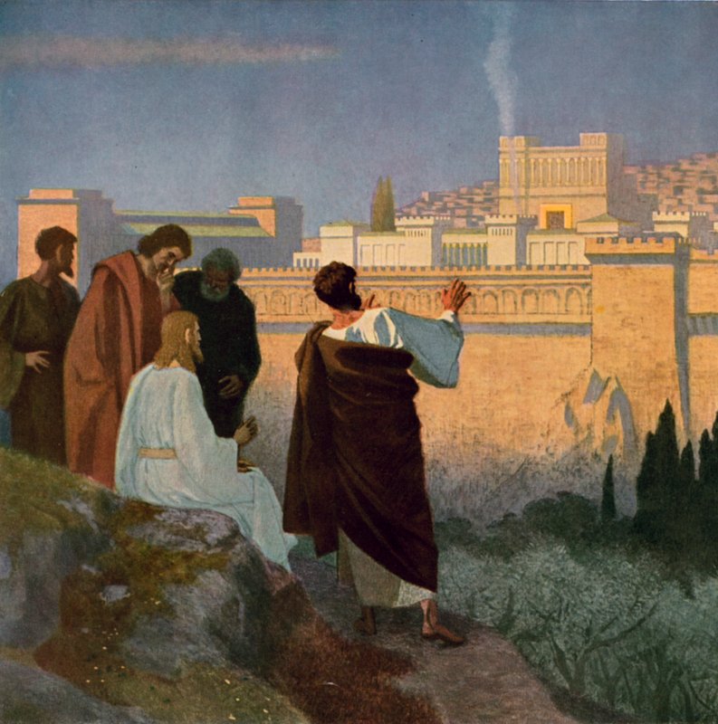Jesus profeterer ødelæggelsen af Jerusalems tempel af Unbekannt Unbekannt