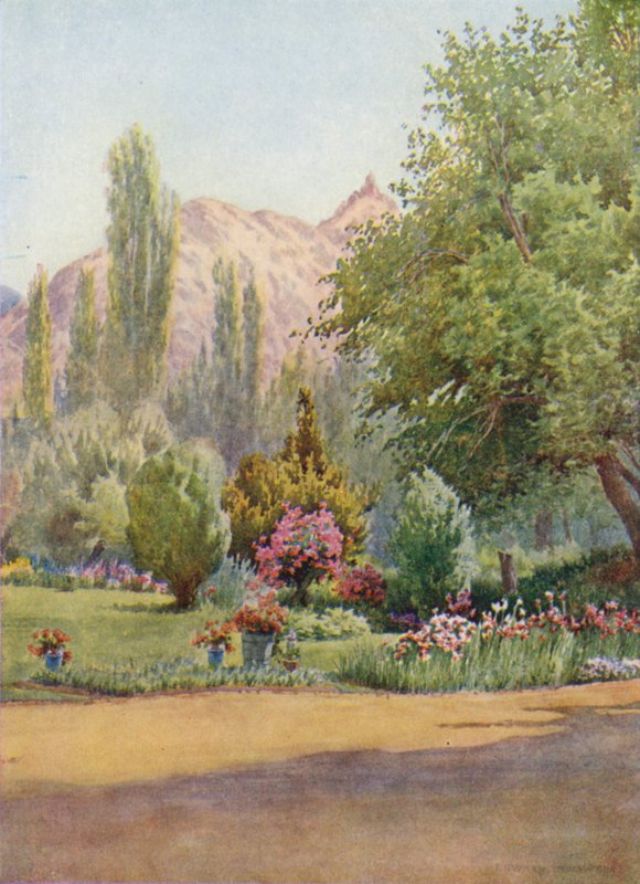 Takht-i-Suliman, fra Residency Garden af Unbekannt Unbekannt