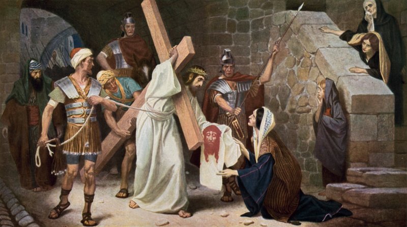 Veronica tørrer Jesu ansigt af Unbekannt Unbekannt
