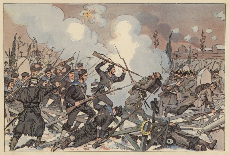 Slaget ved Le Bourget, belejringen af Paris, fransk-preussisk krig af Victor Armand Poirson