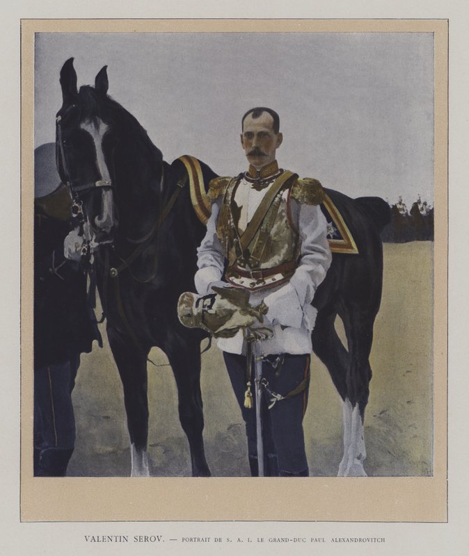 Portræt af storhertug Paul Alexandrovich af Rusland (farve litho) af Valentin Aleksandrovich (after) Serov