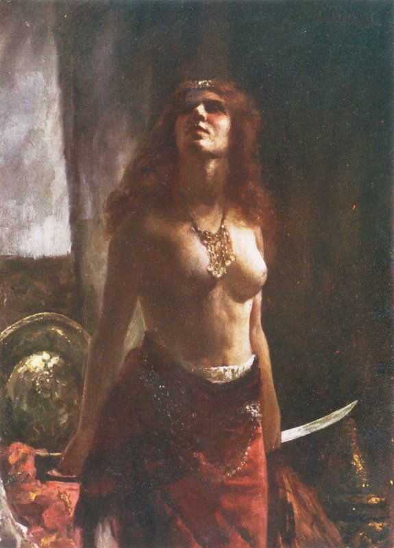I den assyriske telt (farve litho) af Valentine Davis