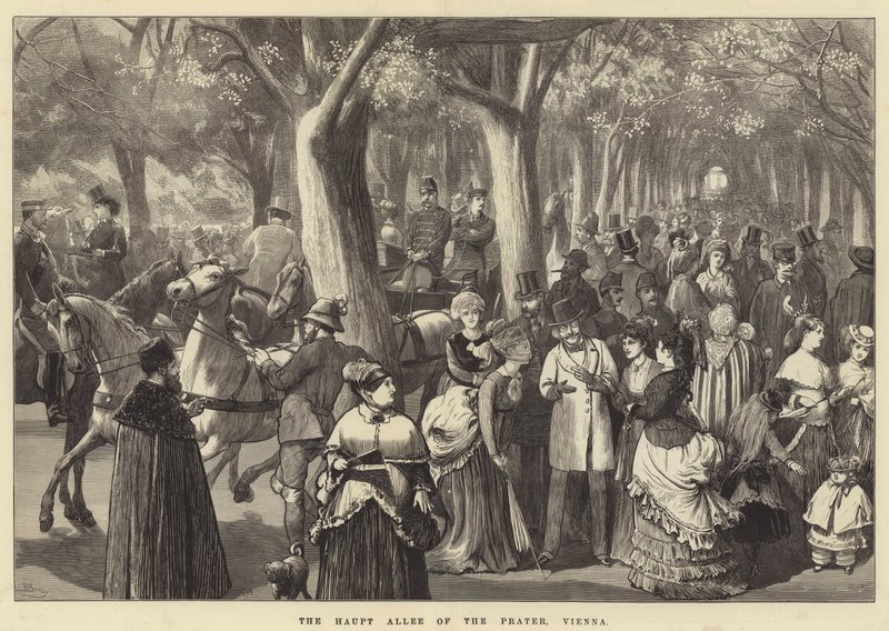 The Haupt Allee of the Prater, Wien af Valentine Walter Lewis Bromley