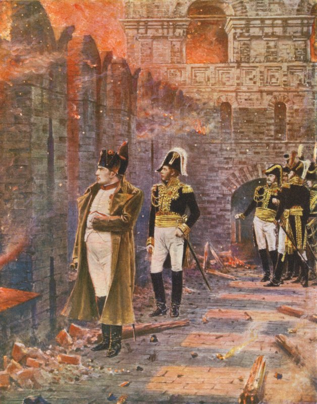 Napoleon ser på Moskvas brand (farvelitografi) af Vasili Vasilievich Vereshchagin