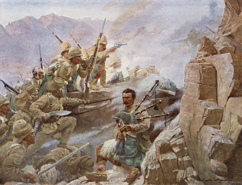 Stormning af Dargai, Andet slag ved Malakand, Northwest Frontier, 1897 af Vereker Monteith Hamilton