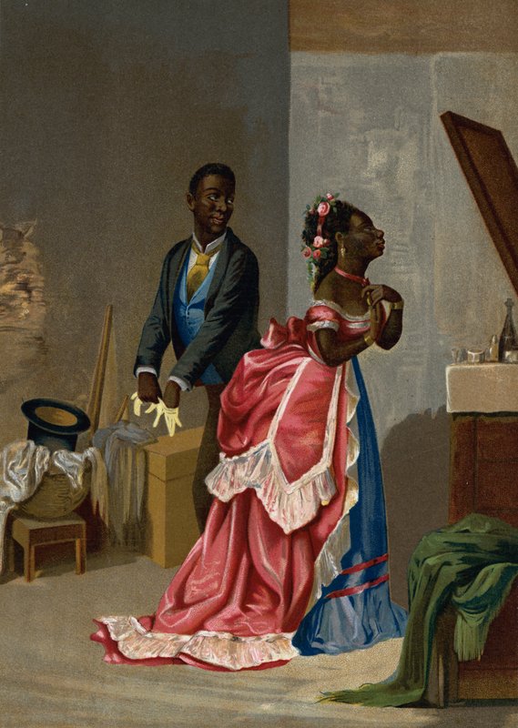 Sorte cubanere klæder sig for at gå til dansen (chromolitho) af Victor Patricio Landaluce