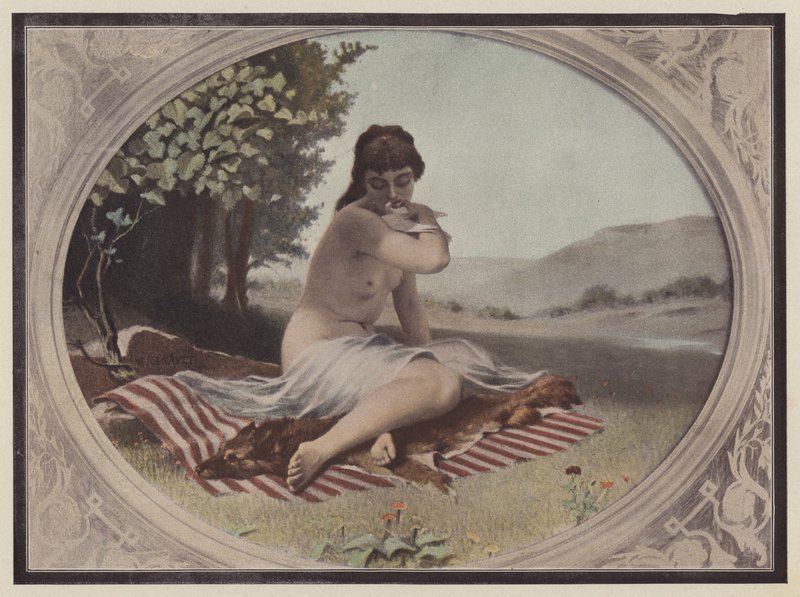 Nymfen (farve litho) af Victor Renault des Graviers