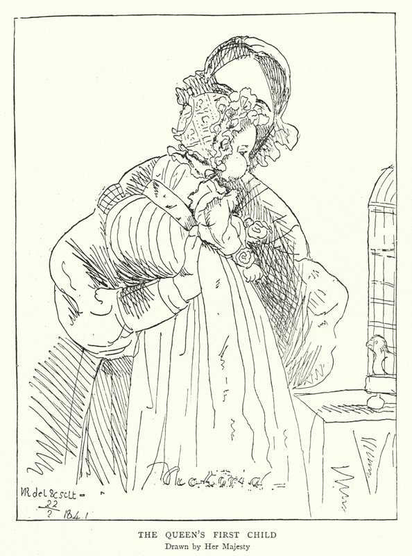 Dronning Victorias første barn, tegnet af Hendes Majestæt (litho) af Victoria Queen