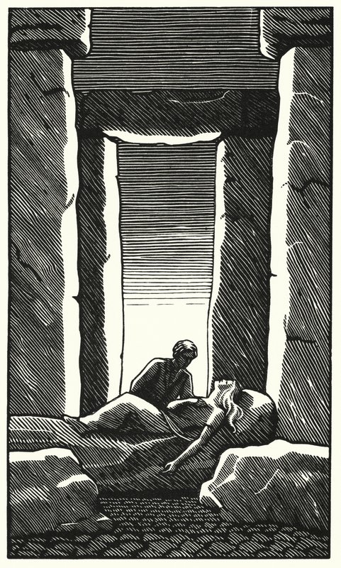 Illustration til Tess Of The DUrbervilles af Thomas Hardy (gravering) af Vivien Gribble