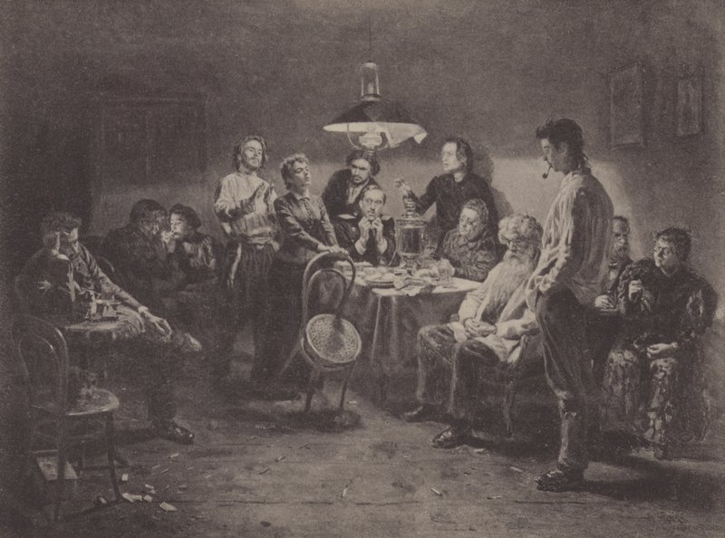 Aftenselskab af Vladimir Egorovic Makovsky