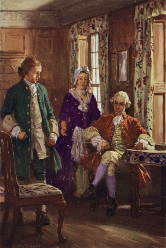 Blifil anklaget af Allworthy (farve litho) af W.R.S. (after) Stott
