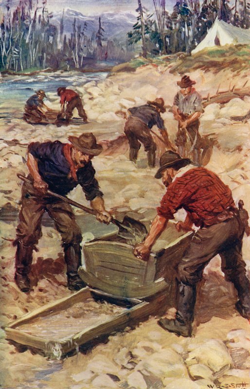 Guldvask på bredden af Frazer (farve litho) af W.R.S. (after) Stott