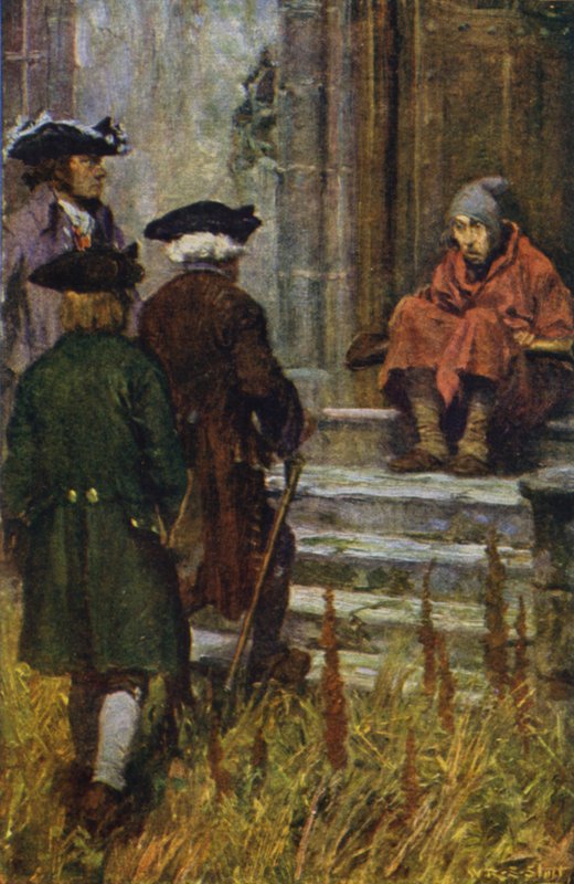 Illustration til kidnappet (farve litho) af W.R.S. (after) Stott