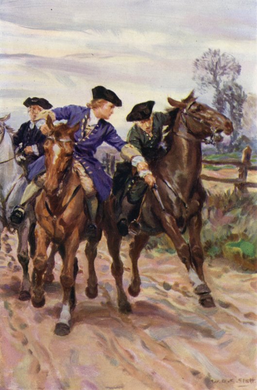 "Jones greb øjeblikkeligt fat i fyrens hånd" (farve litho) af W.R.S. (after) Stott