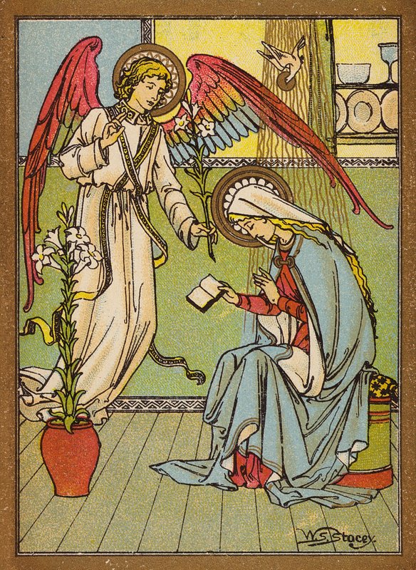 Bebudelsen af den hellige jomfru Maria (farvelitografi) af W.S. Stacey