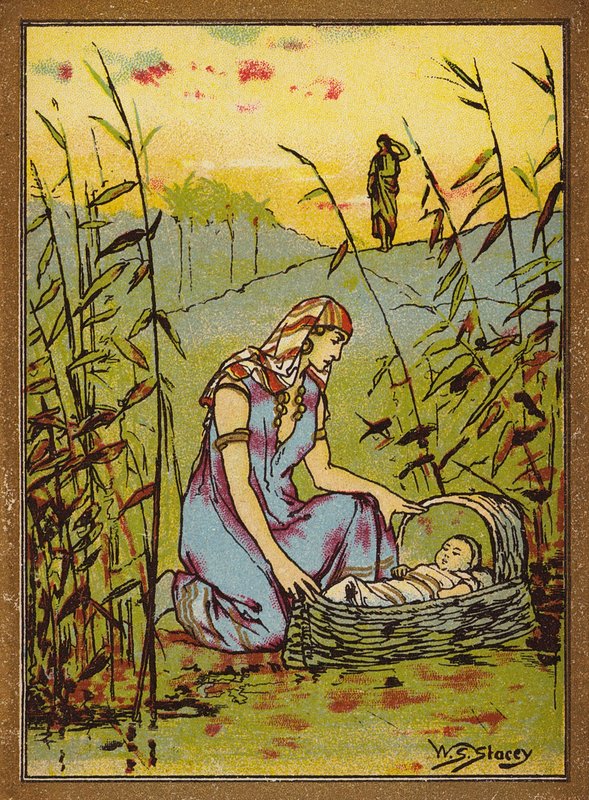 The Finding of Moses (farvelitografi) af W.S. Stacey
