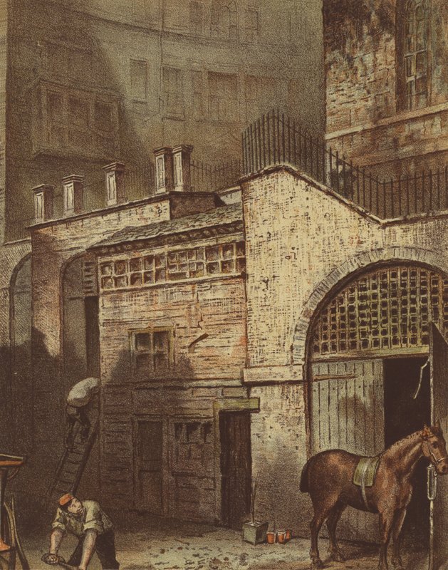 Bygninger og trapper, bunden af Salisbury Street, Adelphi, Strand (chromolitho) af Waldo Sargeant