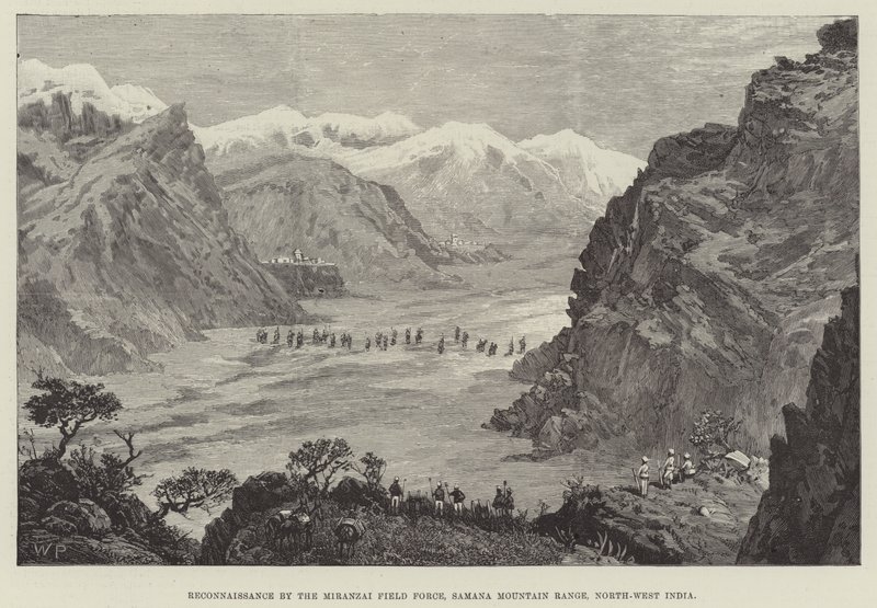 Rekognoscering af Miranzai Field Force, Samana Mountain Range, Nordvestindien af Walter Paget