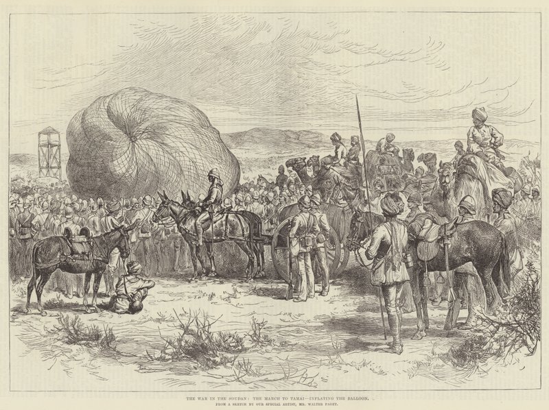 Krigen i Soudan, marchen til Tamai, puste ballonen op af Walter Paget