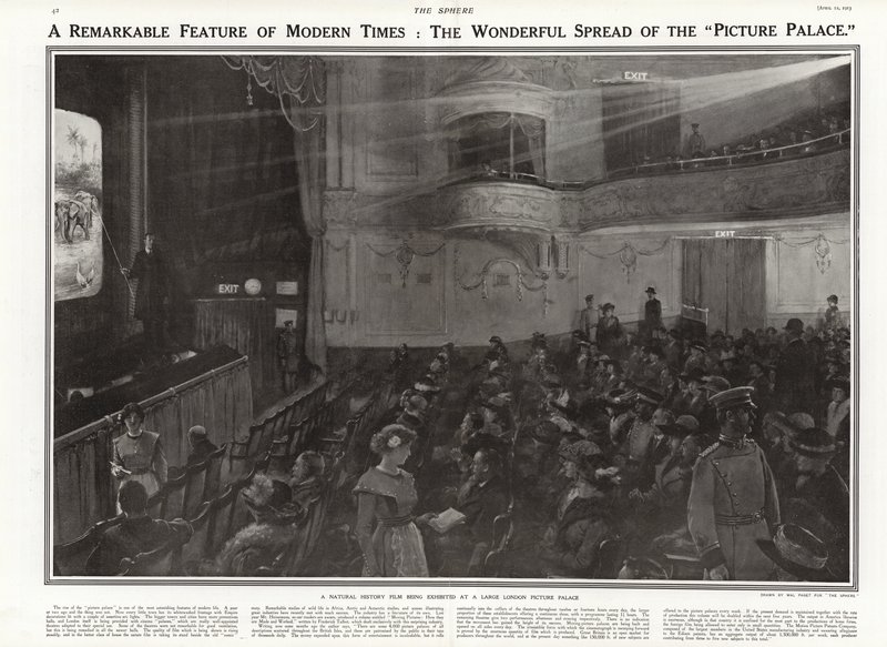En naturhistorisk film, der udstilles i et billedpalads i London, 1913 af Walter Stanley Paget