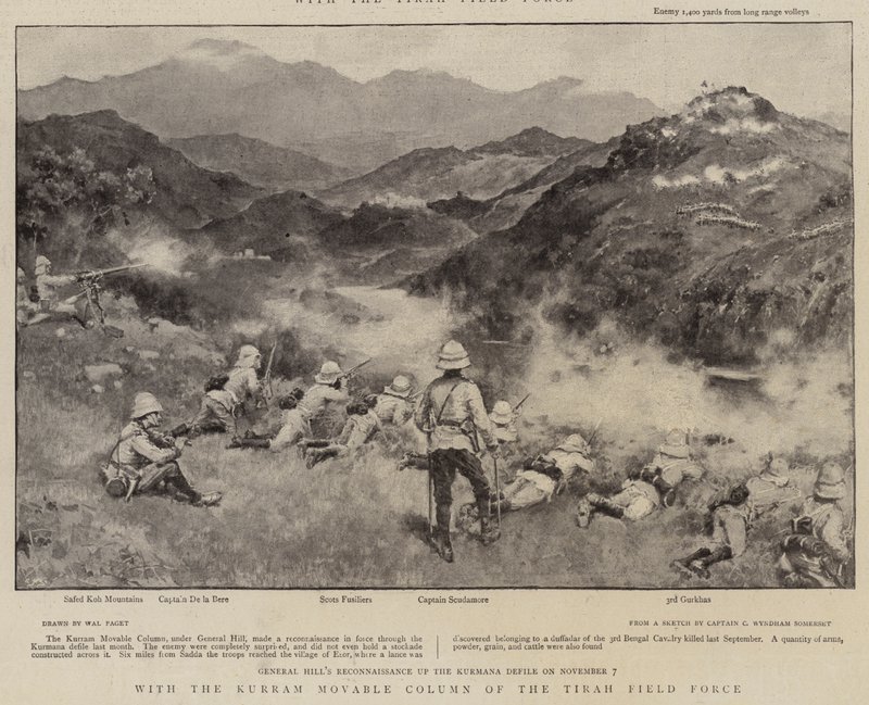 Med den bevægelige Kurram-søjle fra Tirah Field Force af Walter Stanley Paget