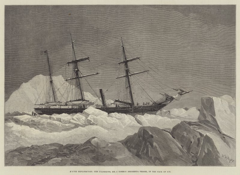 Arktiske udforskninger, Jeannette, J Gordon Bennetts fartøj, i isen af Walter William May